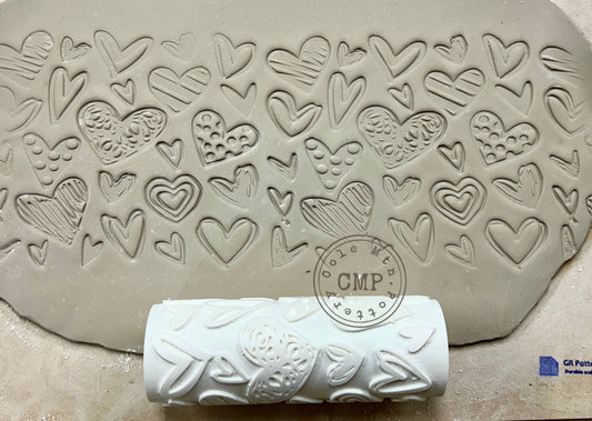 Hearts textured roller