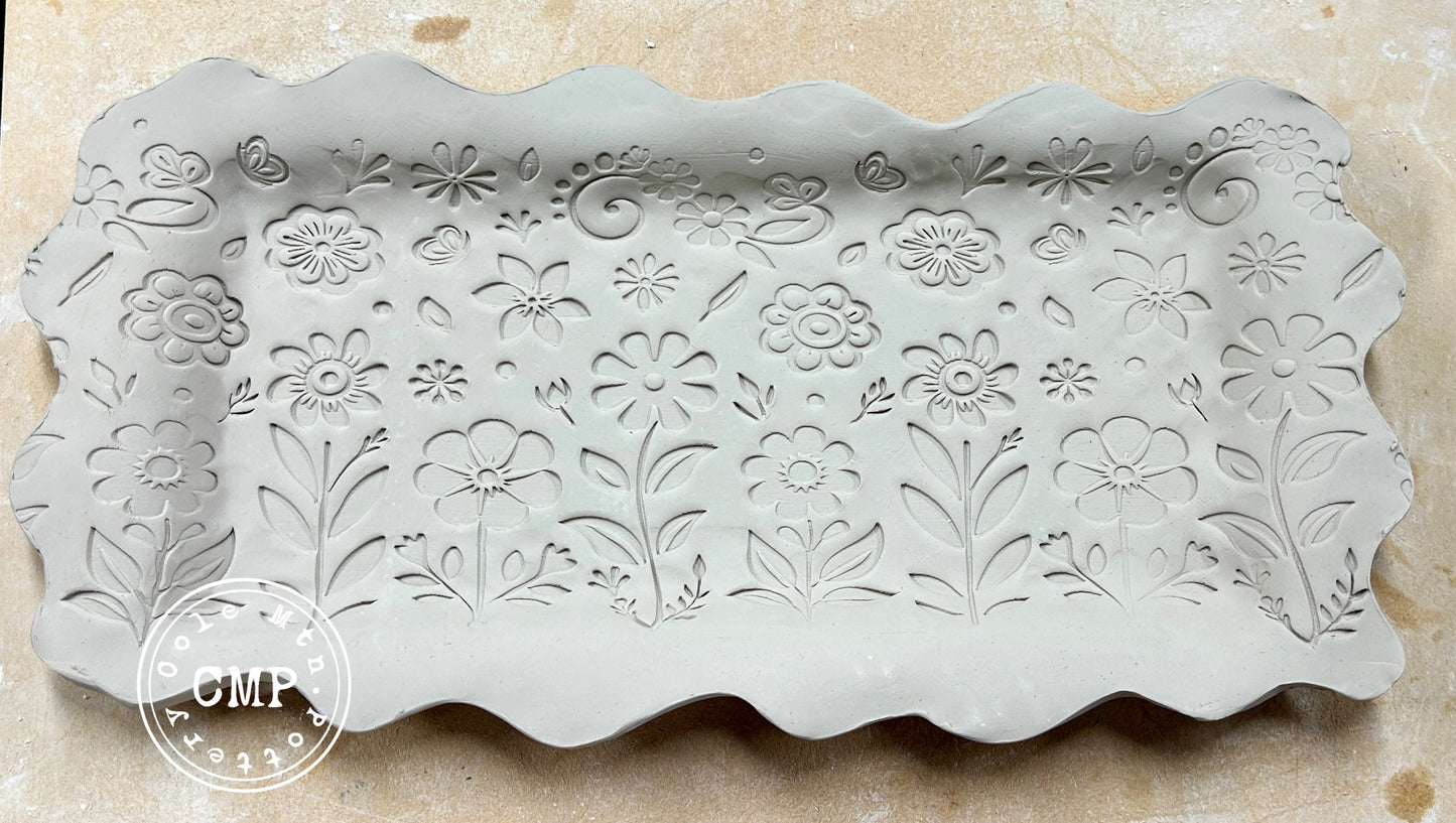 Flowers textured roller