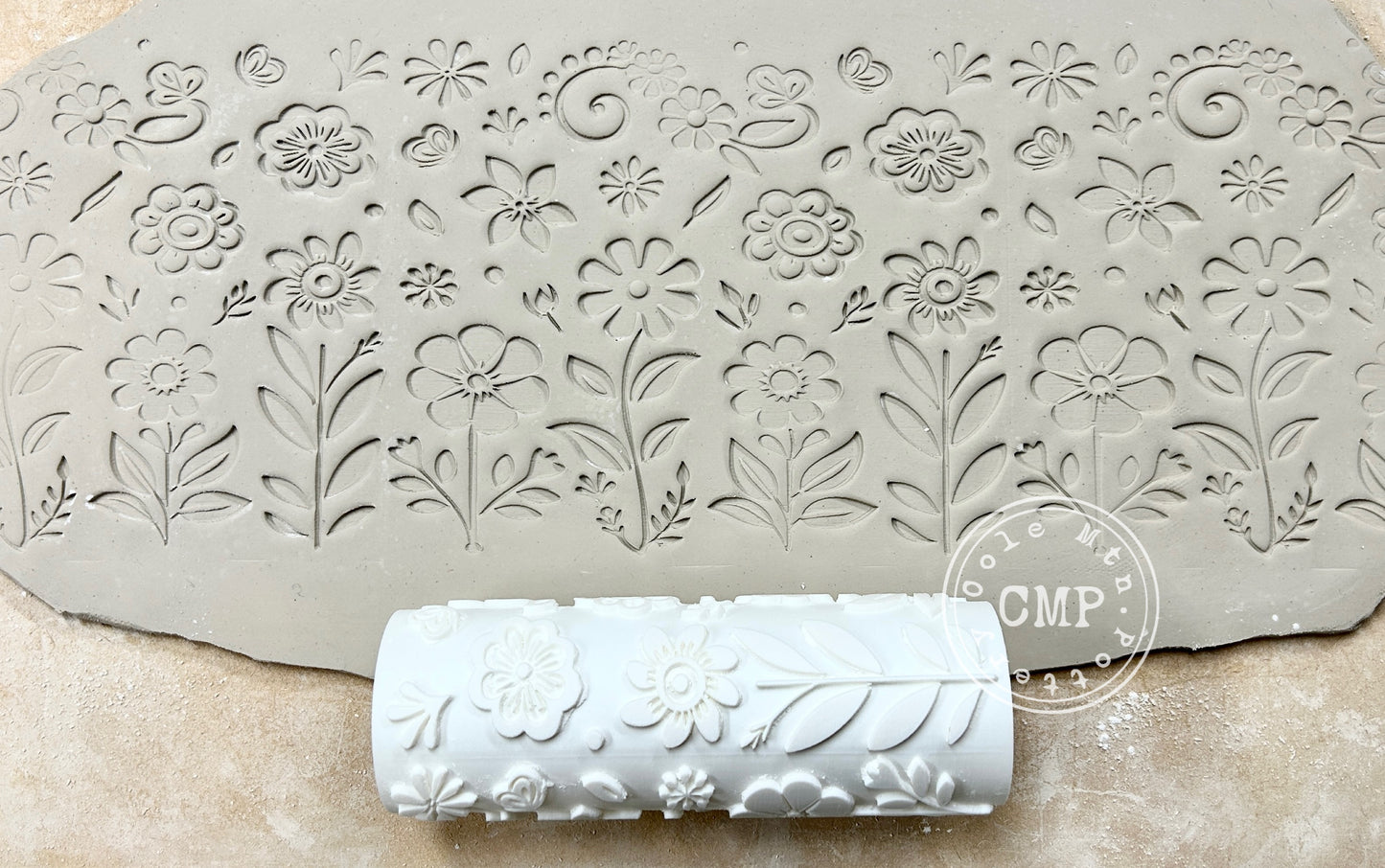 Flowers textured roller