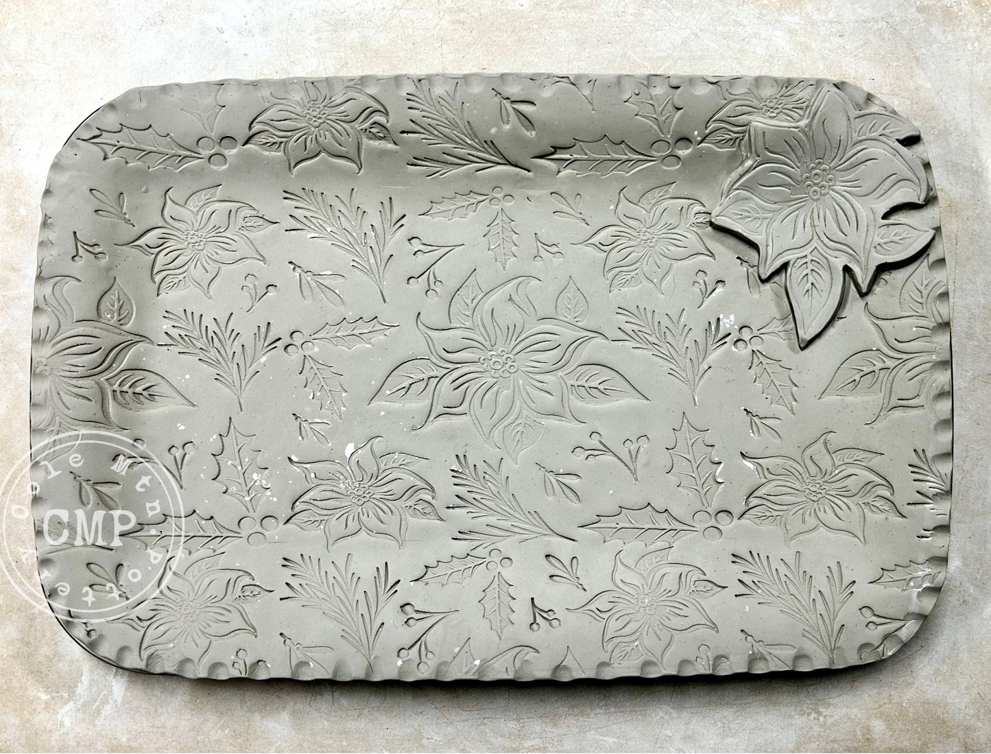 Poinsettia Textured Roller