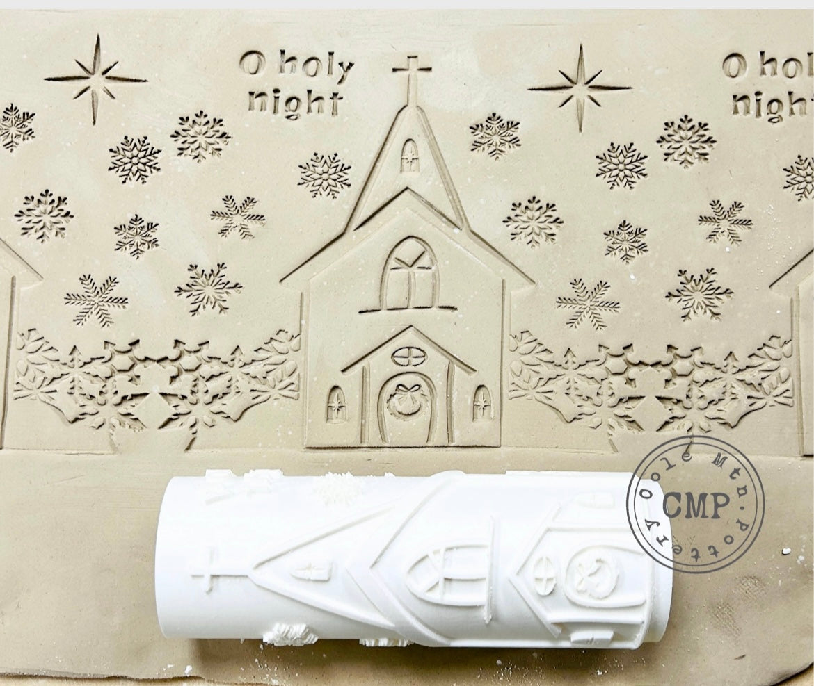 Christmas Church textured roller