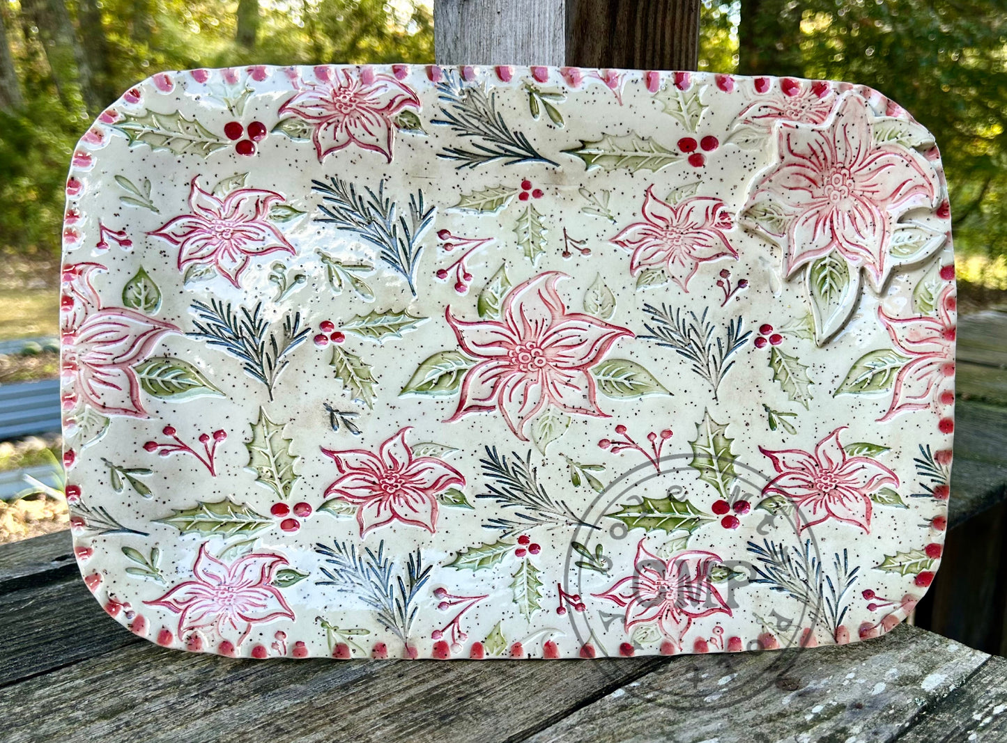 Poinsettia Textured Roller