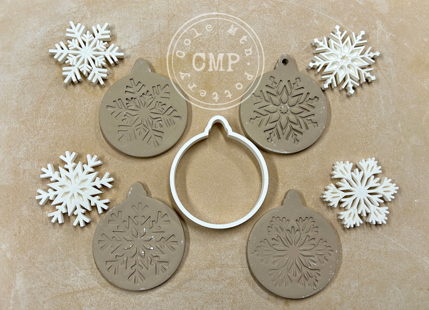 Snowflake Stamp and Christmas Ball Ornament Cutter Set