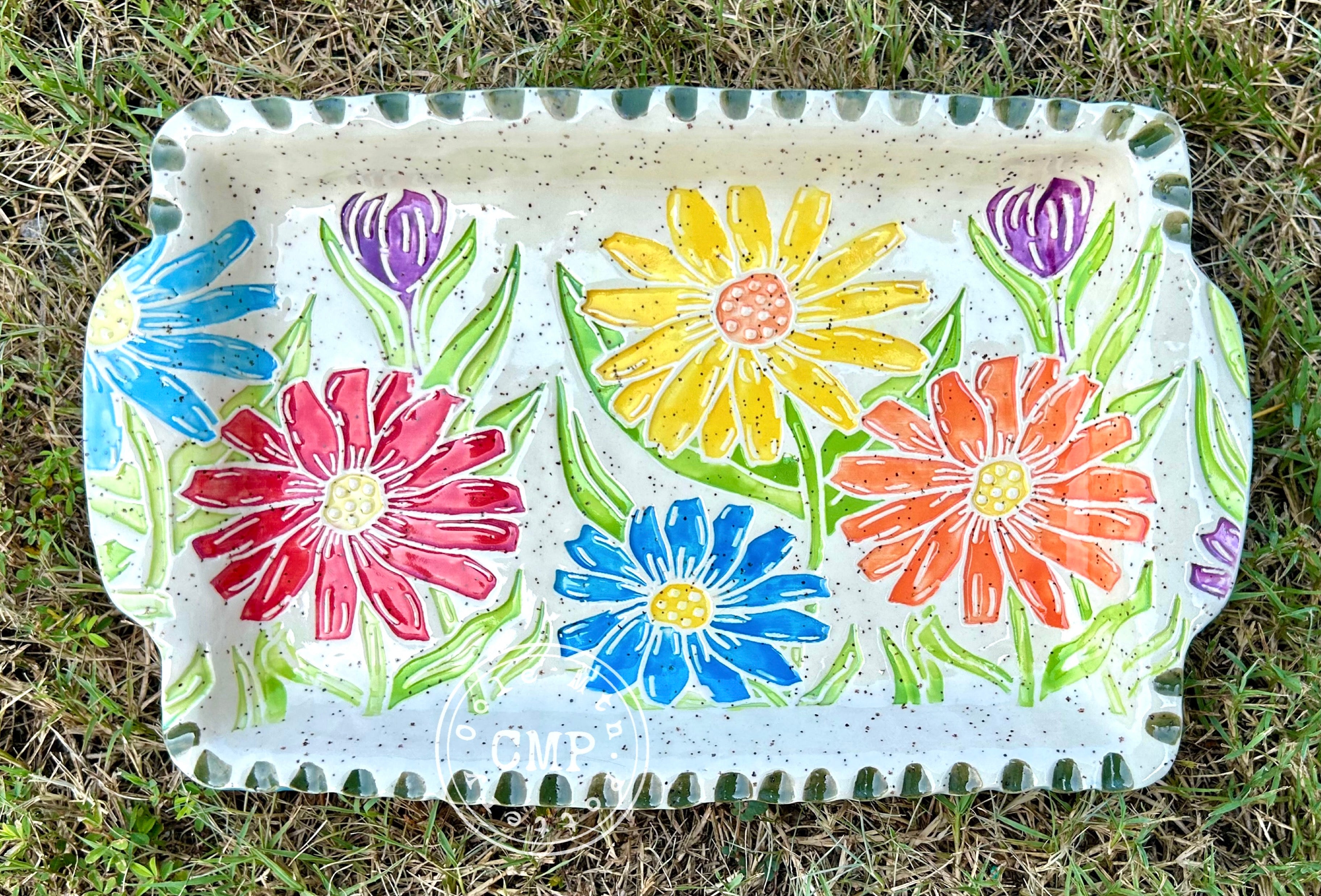 Crazy Daisies Roller – Cole Mountain Pottery