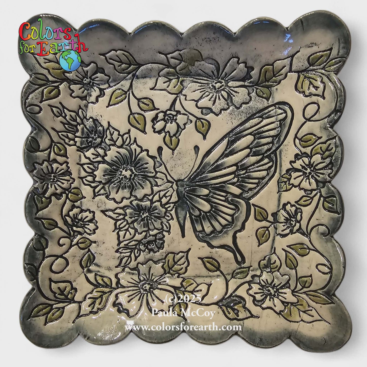 Floral Butterfly with Background by Paula McCoy